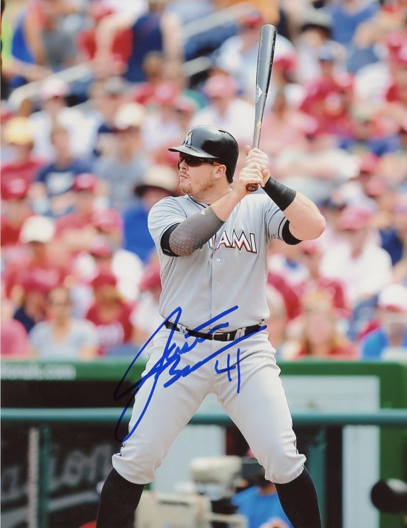 JUSTIN BOER ACTION MIAMI MARLINS SIGNED 8X10 PHOTO W/COA