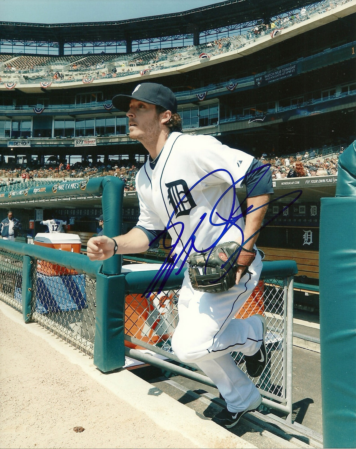 WIL RHYMES DETROIT TIGERS SIGNED AUTOGRAPHED 8x10 PHOTO W/COA