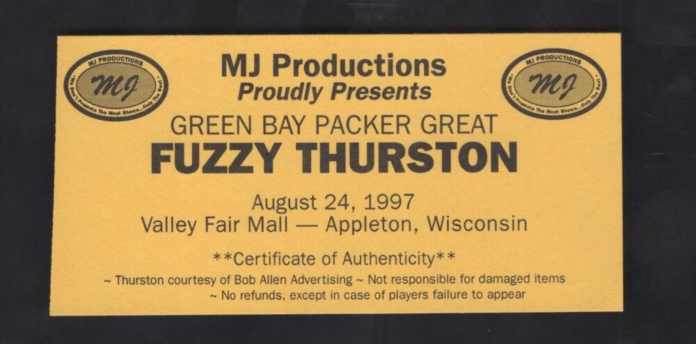 FUZZY THURSTON GREEN BAY PACKERS SIGNED AUTOGRAPHED 8X10 PHOTO W/ COA