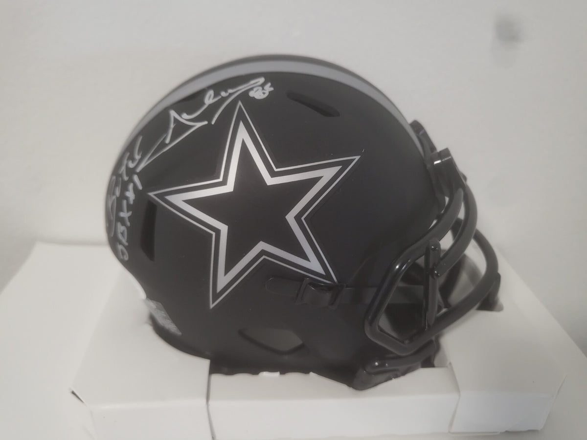 BUTCH JOHNSON COWBOYS SB XXL SIGNED AUTO ECLIPSE RIDDELL MINI HELMET JSA
