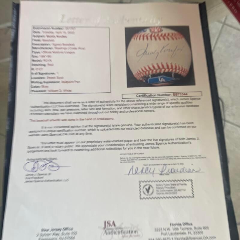 SANDY KOUFAX SIGNED AUTOGRAPHED ART RARE N.L. BASEBALL W/ LOA