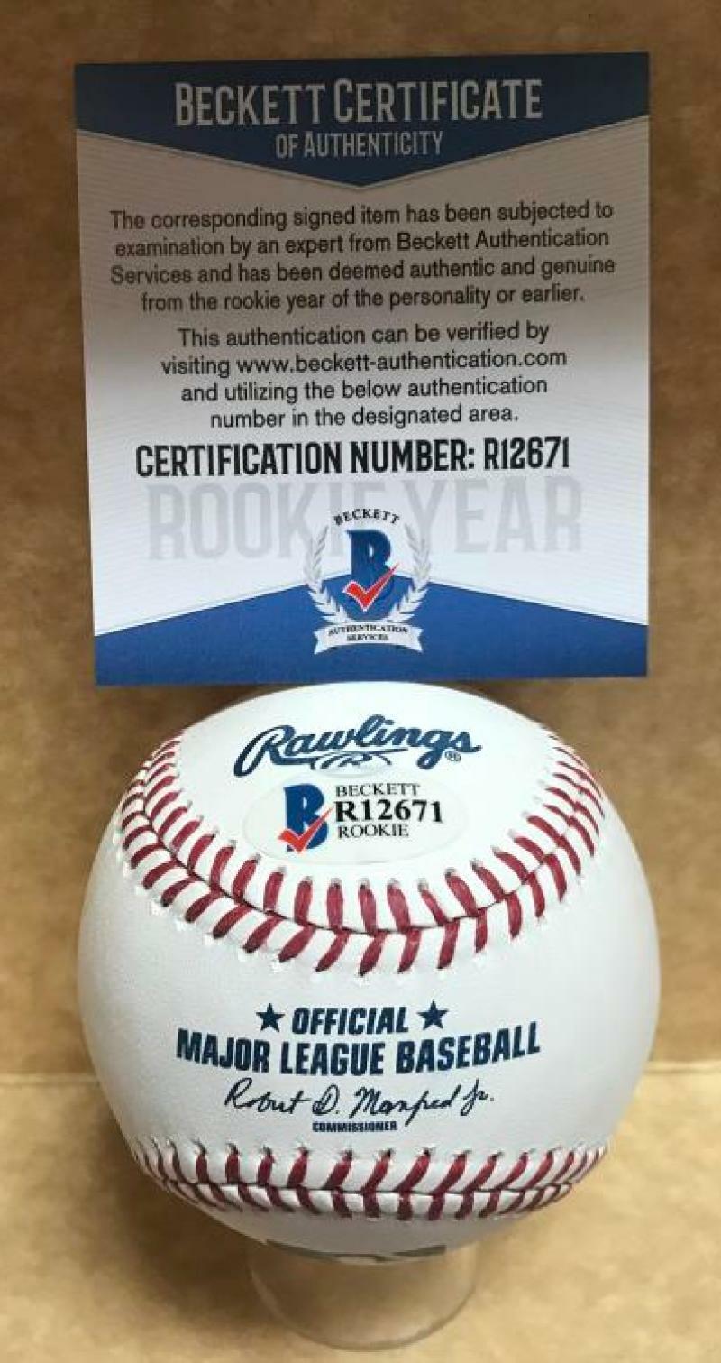 SIMON MUZZIOTTI PHILADELPHIA PHILLIES SIGNED AUTO M.L. BASEBALL BECKETT R12671