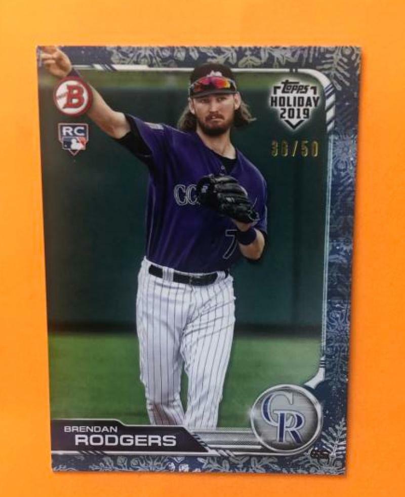 2019 TOPPS BOWMAN BRENDAN RODGERS BLUE SNOWFLAKE 38/50  