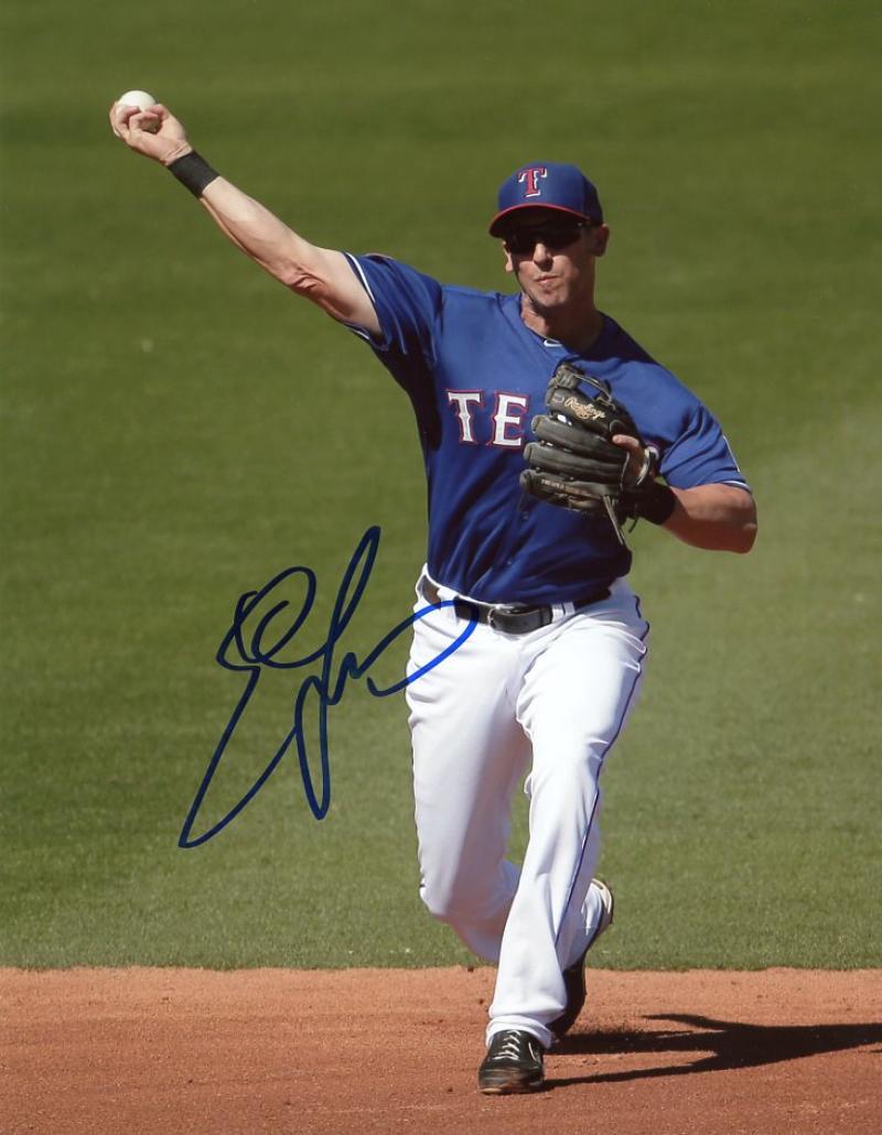 ED LUCAS TEXAS RANGERS SIGNED AUTOGRAPHED ACTION 8X10 PHOTO W/COA 