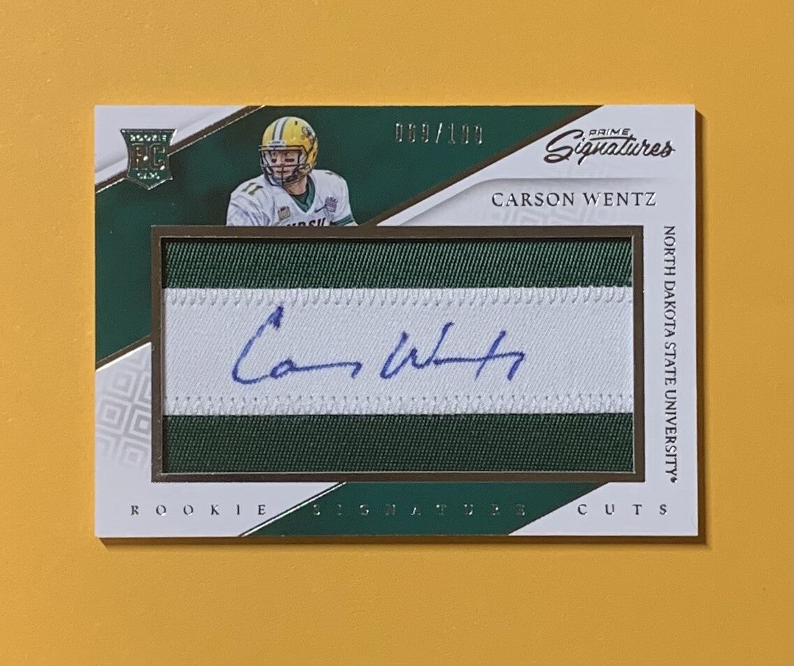 2016 PANINI PRIME SIGNATURES CARSON WENTZ AUTO /199 #289 COLTS 