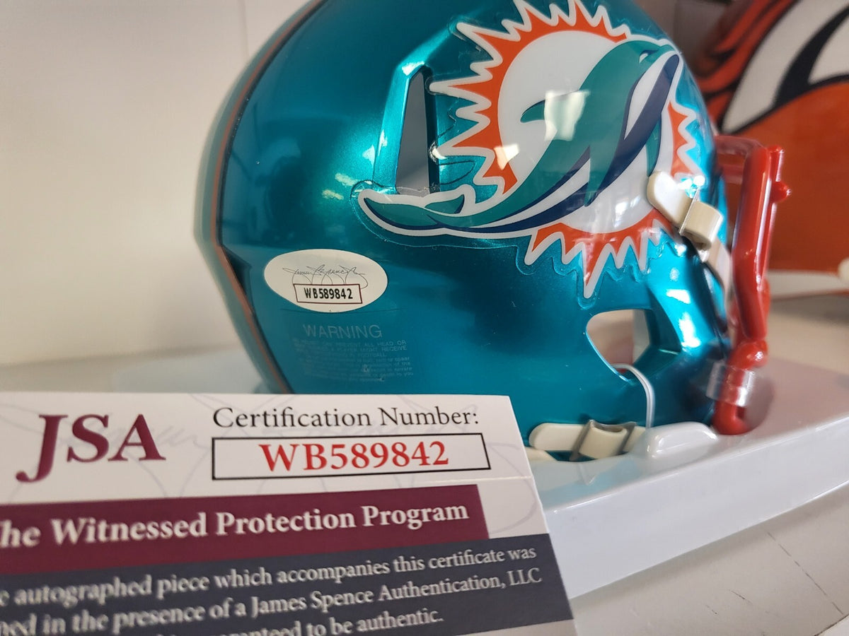ETHAN BONNER MIAMI DOLPHINS SIGNED AUTOGRAPH SPEED RIDDELL MINI HELMET JSA COA *