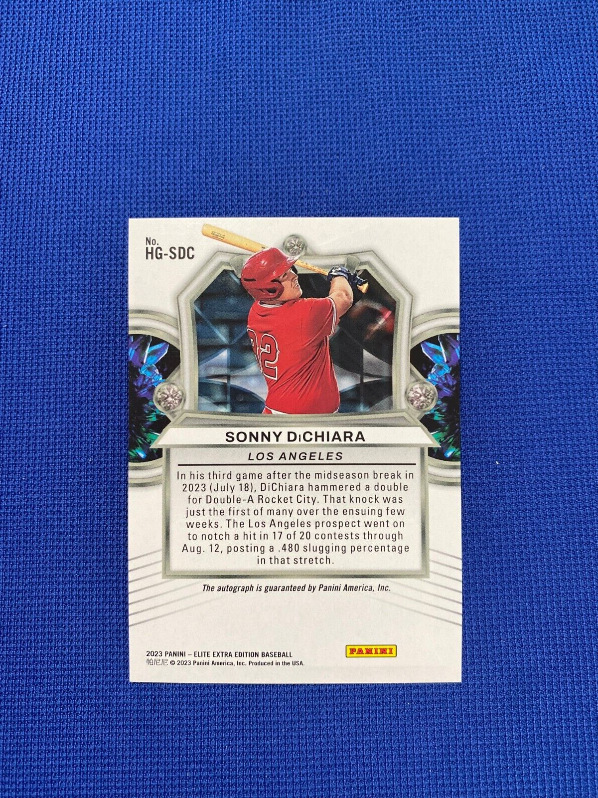 2023 PANINI ELITE EXTRA EDITION SONNY DICHIARA HIDDEN GEMS AUTO AUTOGRAPH HG-SDC