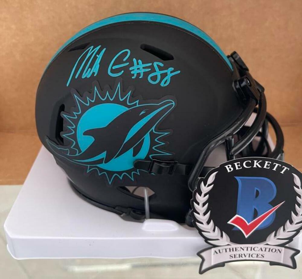 MIKE GESICKI MIAMI DOLPHINS SIGNED AUTO ECLIPSE MINI HELMET BECKETT WITNESS 