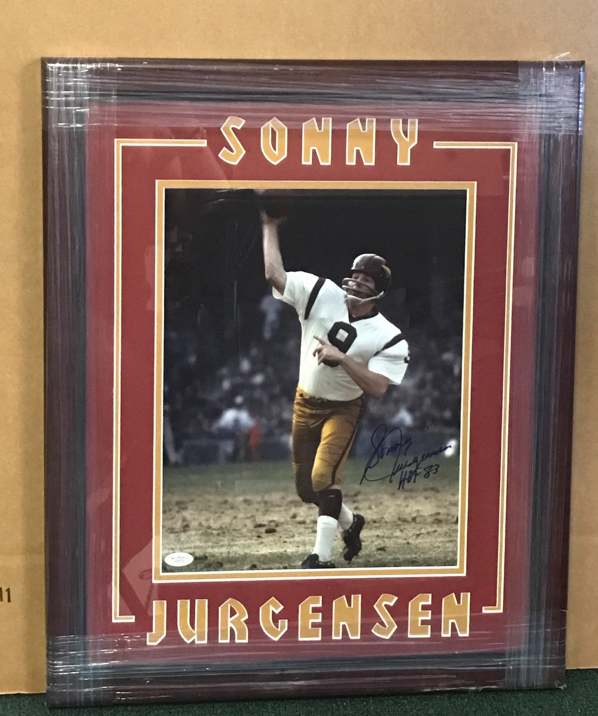 SONNY JURGENSEN   SIGNED 11X14 DOUBLE MATTED FRAMED JSA F93478