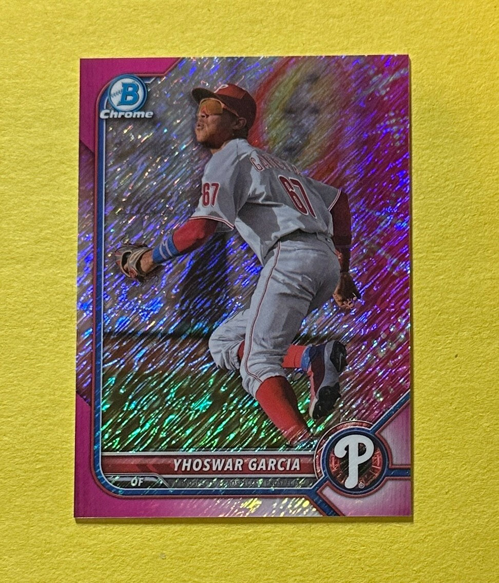 2022 BOWMAN CHROME YHOSWAR GARCIA PINK SHIMMER /199 #BCP-215 PHILLIES