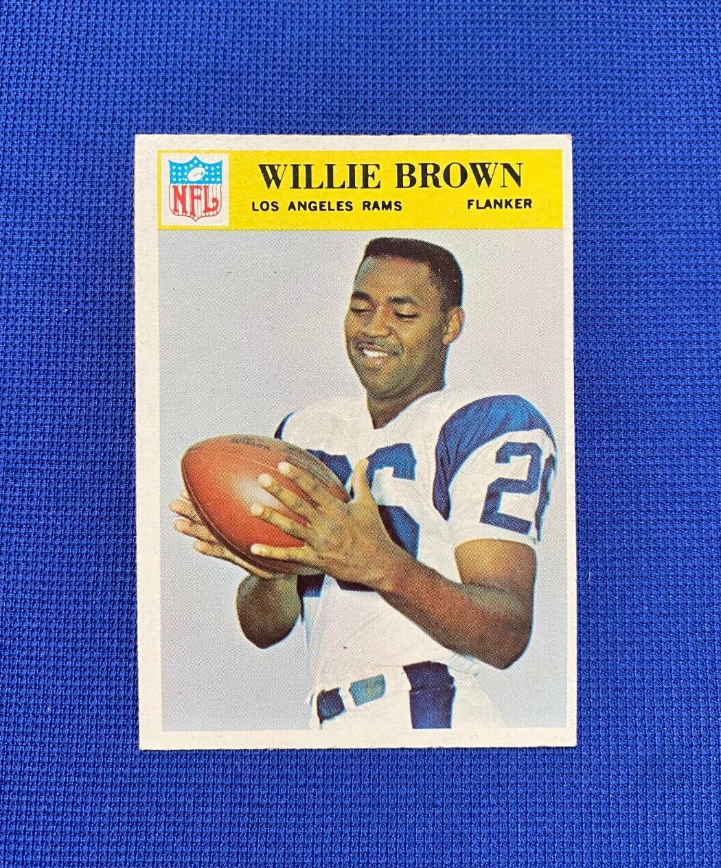 1966 PHILADELPHIA FOOTBALL WILLIE BROWN LOS ANGELES RAMS #93 CARD VINTAGE