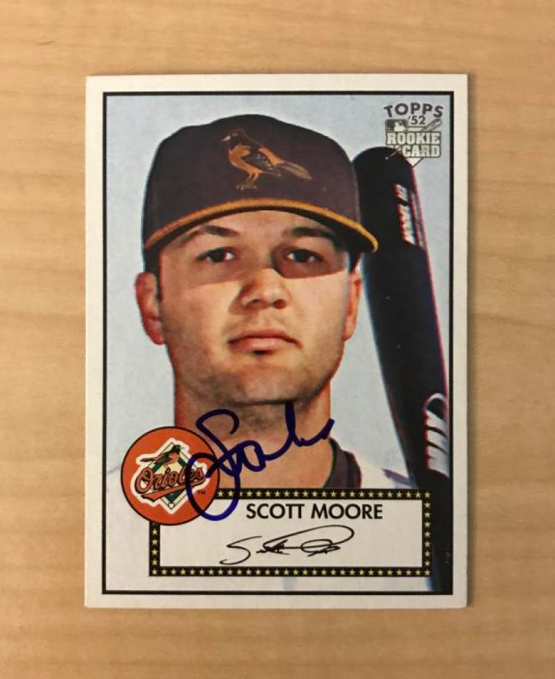 SCOTT MOORE BALTIMORE ORIOLES SIGNED AUTOGRAPHED 2007 TOPPS CARD #194 W/COA