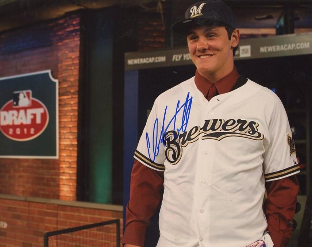 CLINT COULTER BREWERS 2012 DRAFT DAY SIGNED 8X10 PHOTO W/COA