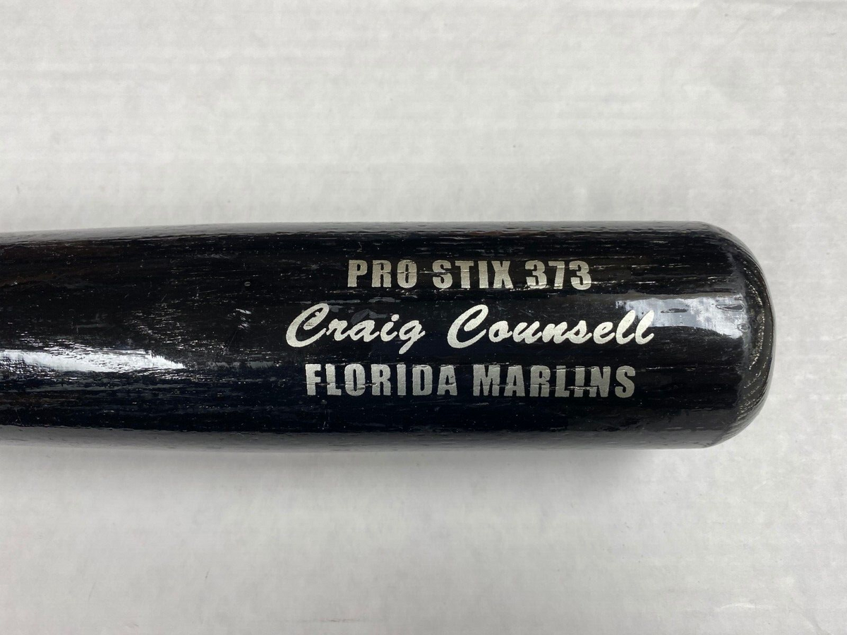 CRAIG COUNSELL FLORIDA MARLINS GAME USED PRO STIX 373 BASEBALL BAT RARE
