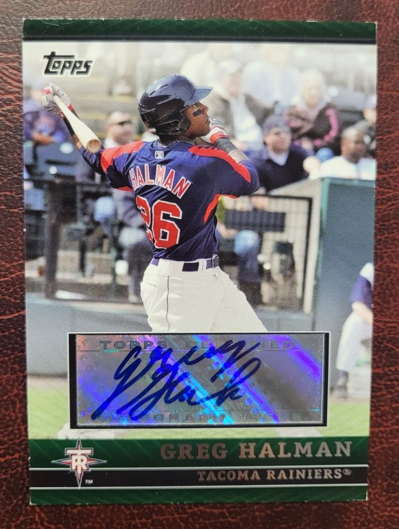 2010 TOPPS PRO DEBUT GREG HALMAN MARINERS AUTO AUTOGRAPH RC CARD DECEASED
