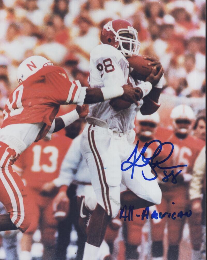 KEITH JACKSON OKLAHOMA ALL AMERICAN SIGNED AUTOGRAPHED 8X10 PHOTO W/ COA
