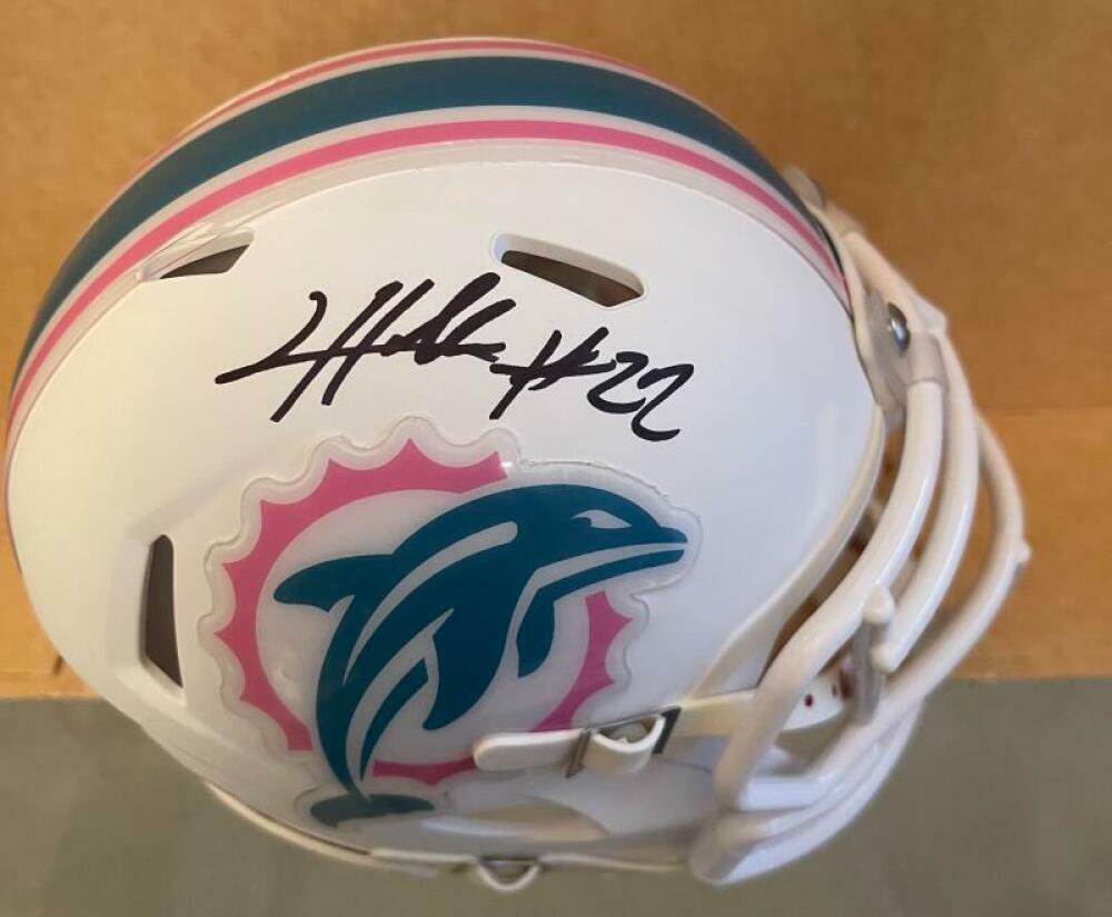 JEVON HOLLAND MIAMI DOLPHINS SIGNED CUSTOM SPEED MINI HELMET PSA AUTHENTICATED 