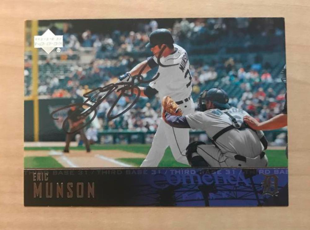 ERIC MUNSON DETROIT TIGERS SIGNED AUTOGRAPHED 2004 UPPER DECK CARD #106 W/COA