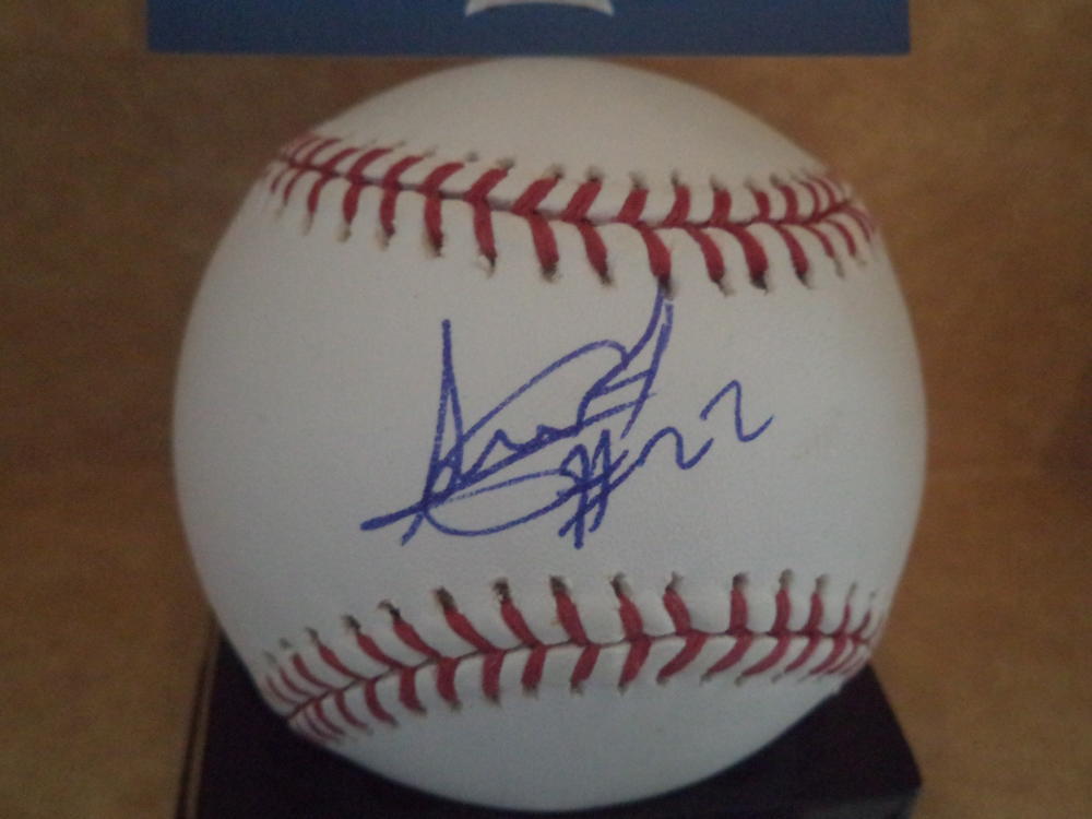 ALBERT ABREU NEW YORK YANKEES ROOKIE YEAR SIGNED ML BASEBALL BECKETT R03061