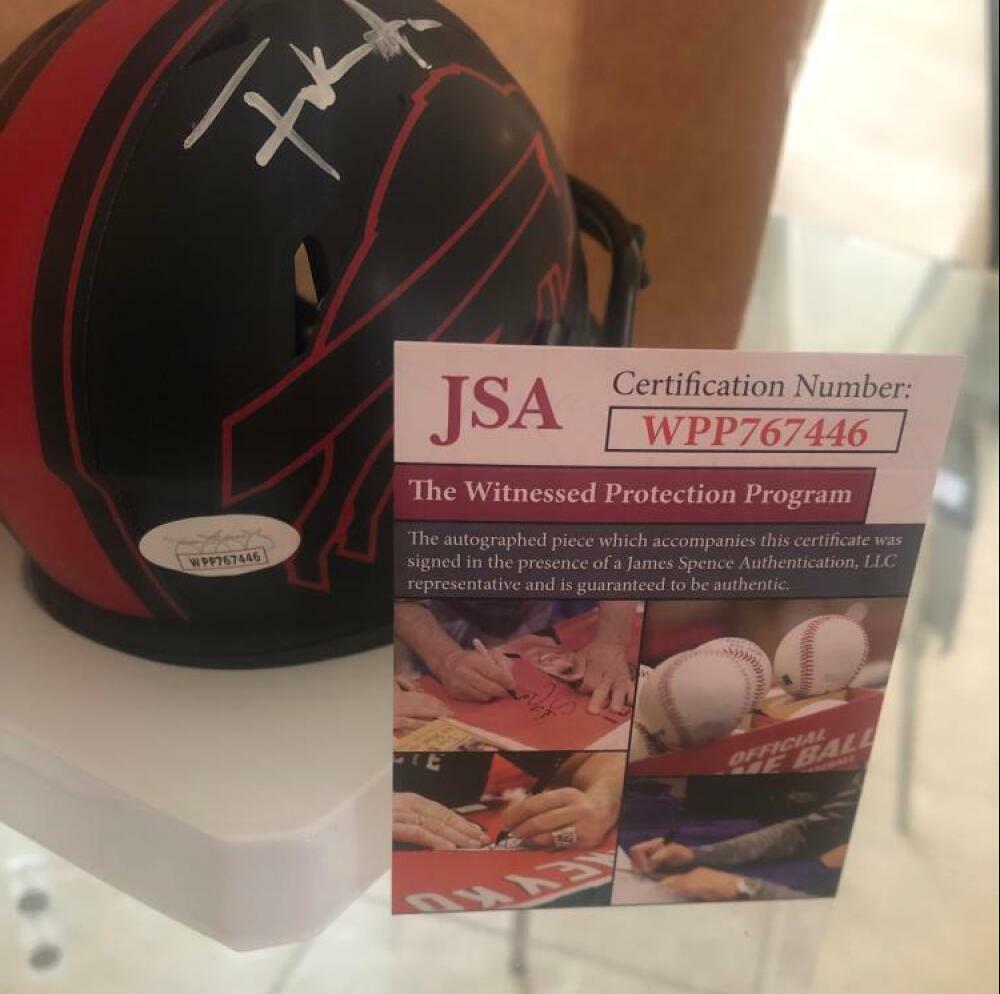 FRANK GORE BUFFALO BILLS SIGNED ECLIPSE SPEED MINI HELMET JSA WITNESSED