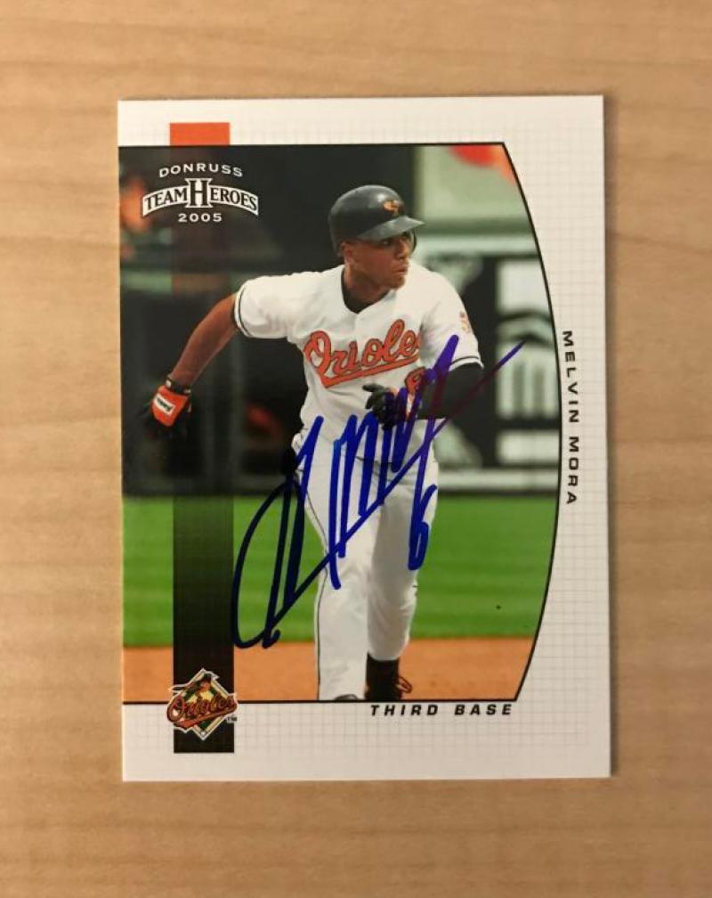 MELVIN MORA BALTIMORE ORIOLES SIGNED AUTOGRAPHED 2005 DONRUSS CARD #47 W/COA