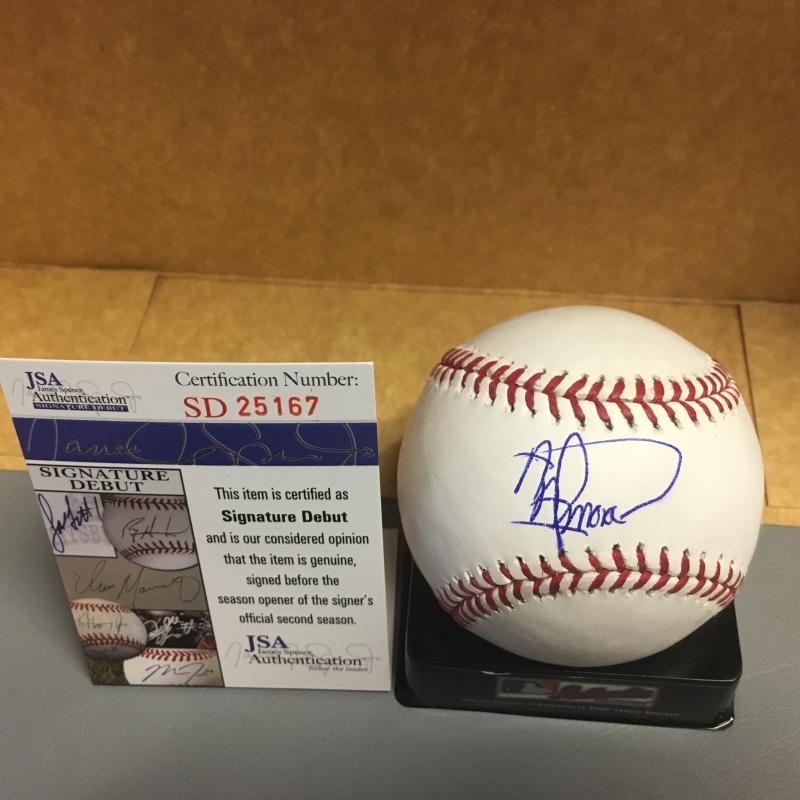 ALBERT ALMORA CHICAGO CUBS DEBUT M.L. SIGNED BASEBALL JSA SD 25167