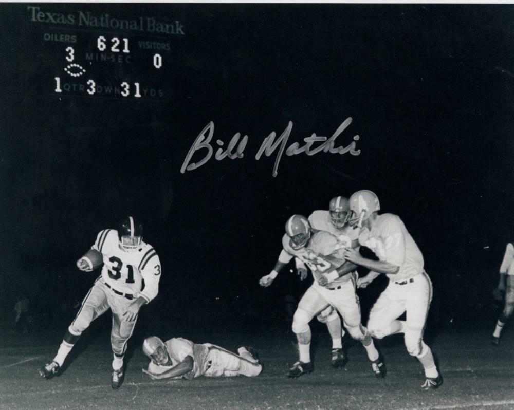 BILL MATHIS NEW YORK JETS/TITANS SIGNED AUTOGRAPHED 8X10 PHOTO W/COA