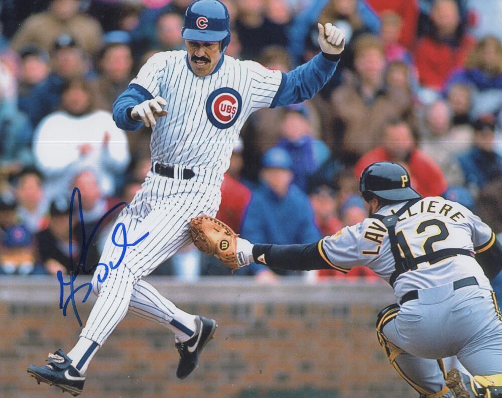 LUIS SALAZAR  CUBS  SIGNED AUTOGRAPHED 8X10 PHOTO  W/ COA 