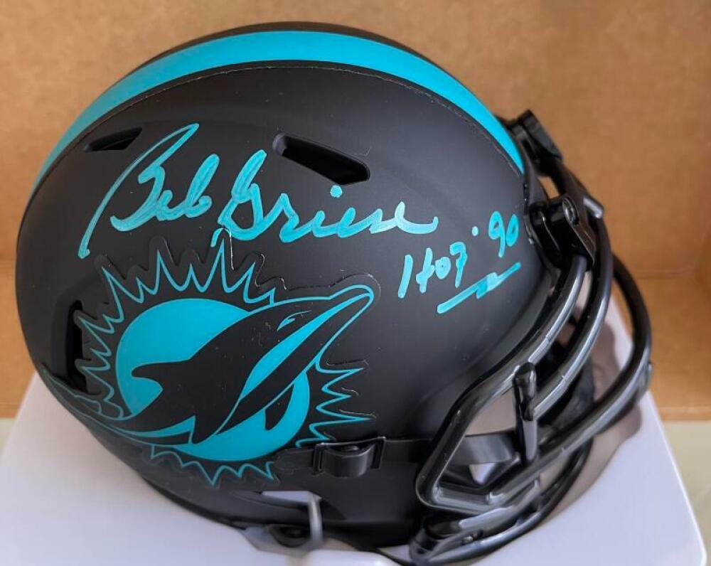 BOB GRIESE MIAMI DOLPHINS HOF 90 SIGNED ECLIPSE MINI HELMET BECKETT WITNESS