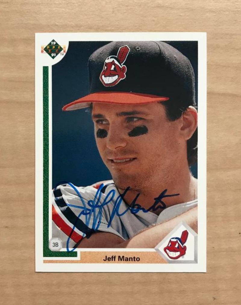 JEFF MANTO CLEVELAND INDIANS SIGNED AUTOGRAPHED 1991 UPPER DECK CARD #238 W/COA