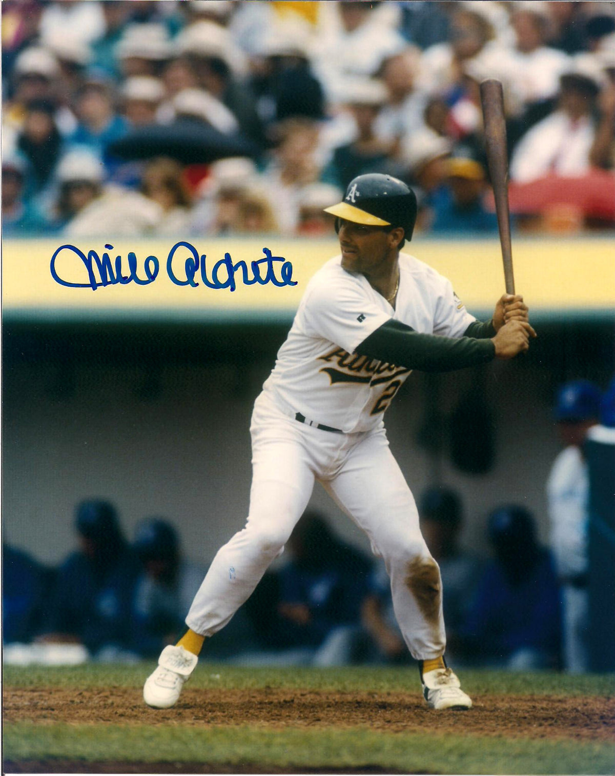 MIKE ALDRETE OAKLAND A'S SIGNED  8X10 PHOTO W/COA