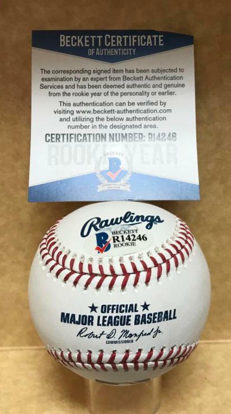 JON DUPLANTIER DIAMONDBACKS ROOKIE YEAR SIGNED BASEBALL BECKETT R14246