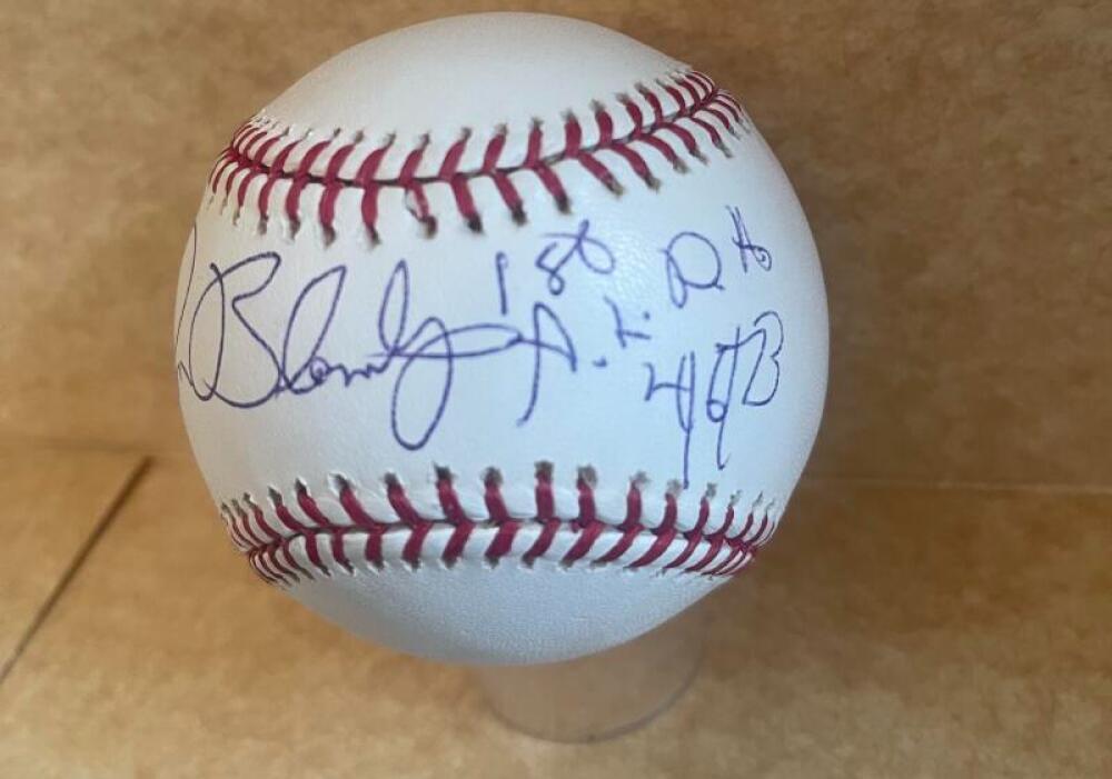 RON BLOMBERG 1ST A.L. DH 4/6/73 SIGNED AUTOGRAPHED M.L. BASEBALL BECKETT AUTH