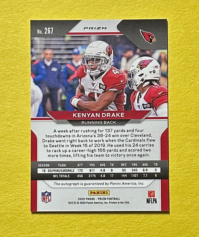 2020 PANINI PRIZM KENYAN DRAKE SILVER AUTO #267 CARDINALLS