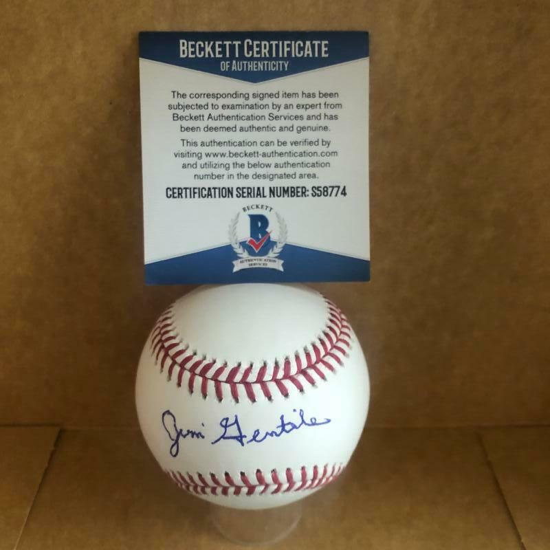 JIM GENTILE ASTROS/ORIOLES/DODGERS SIGNED AUTOGRAPHED M.L. BASEBALL BAS  S58774