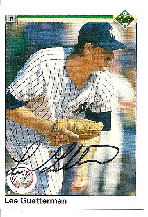 LEE GUETTERMAN NEW YORK YANKEES SIGNED AUTO 1990 UPPER DECK CARD #318 W/COA