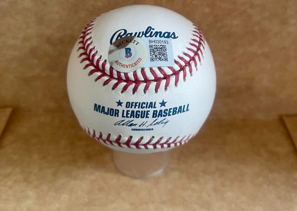 CHRIS YOUNG METS/RANGERS SIGNED AUTOGRAPHED M.L. BASEBALL BECKETT AUTH