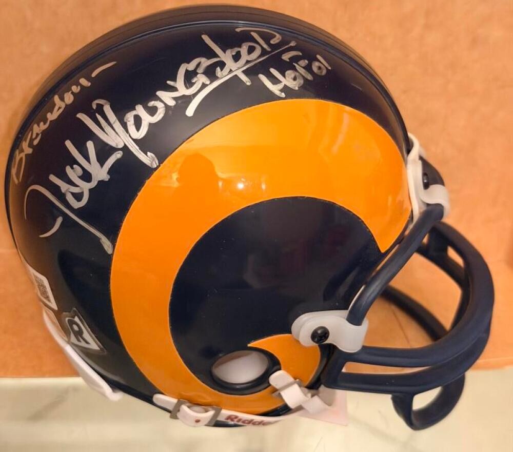 JACK YOUNGBLOOD LOS ANGELES RAMS HOF 01 SIGNED AUTO MINI HELMET BECKETT AUTH