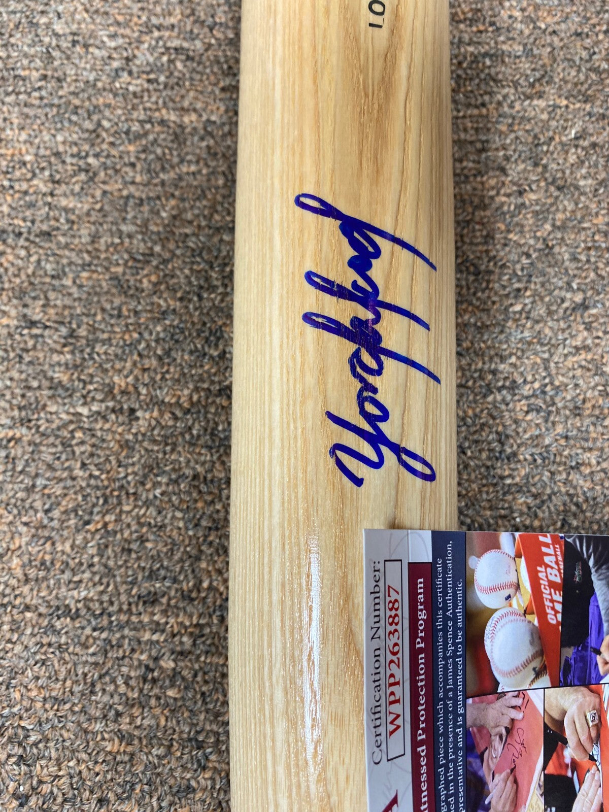 YORDAN ALVAREZ HOUSTON ASTROS SIGNED AUTOGRAPHED BLONDE RAWLINGS PRO BAT JSA **
