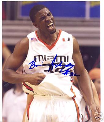 BRIAN ASBURY MIAMI HURRICANES SIGNED 8X10 PHOTO W/COA