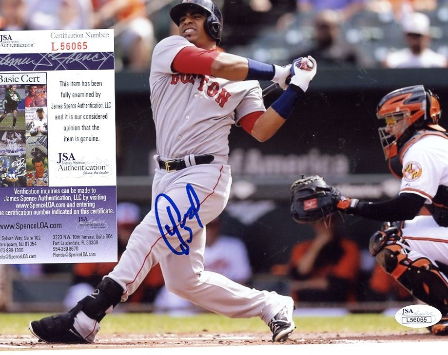 YOENIS CESPEDES   BOSTON  RED SOX  SIGNED AUTOGRAPHED  8X10  PHOTO  JSA L56065
