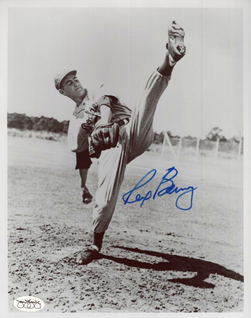 REX BARNEY BROOKLYN DODGERS SIGNED AUTOGRAPHED 8X10 PHOTO JSA SOA
