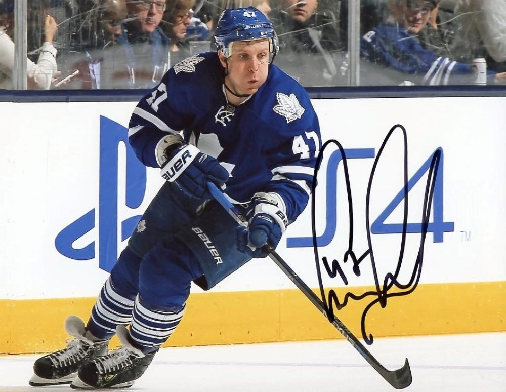 LEO KOMAROV TORONTO MAPLE LEAFS SIGNED AUTOGRAPHED 8X10 W/COA