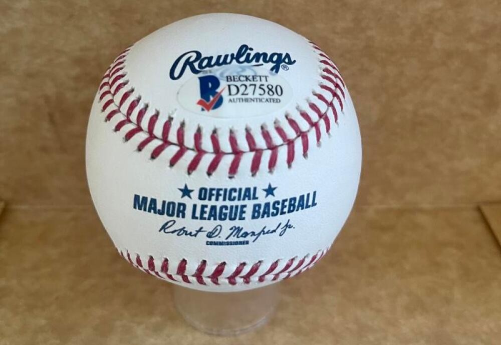 DEVON WHITE 3X WS CHAMPS SIGNED AUTOGRAPHED M.L. BASEBALL BECKETT AUTH