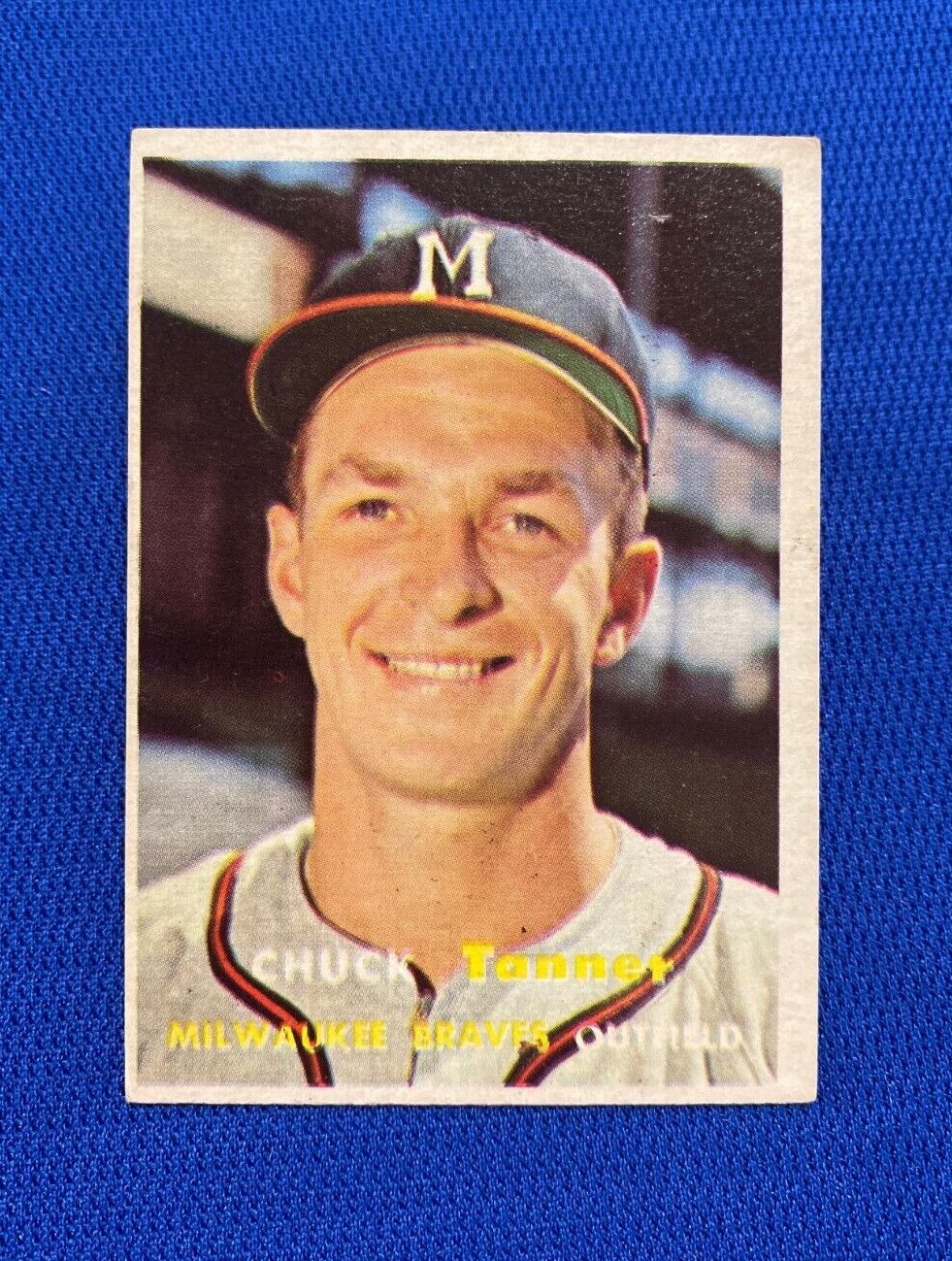 1957 TOPPS CHUCK TANNER MILWAUKEE BRAVES #392 CARD VINTAGE SET-BREAK