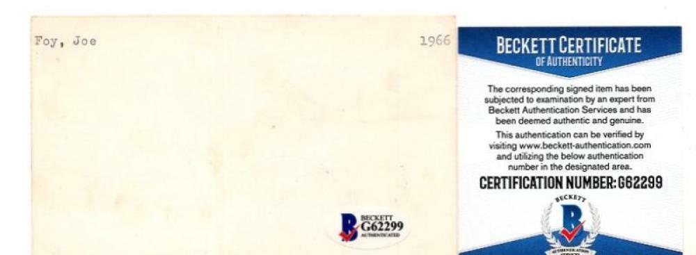 JOE FOY BOSTON RED SOX SIGNED 3X5 INDEX CARD BECKETT #G62299