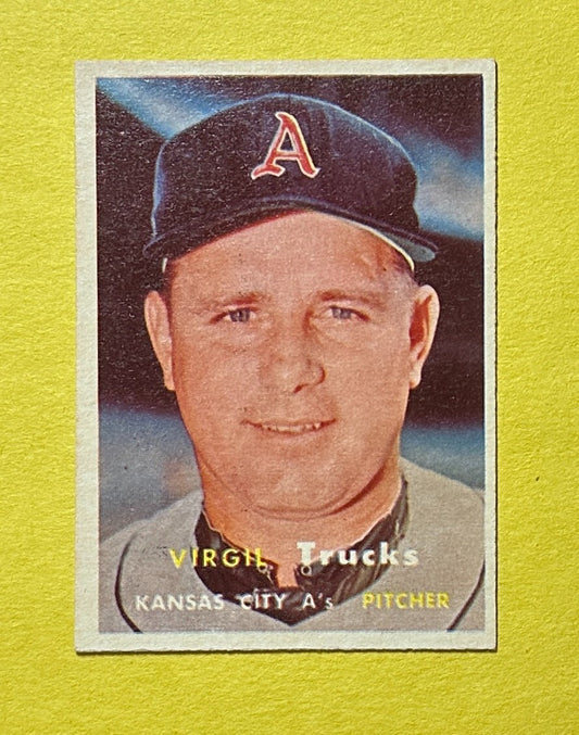 1957 TOPPS VIRGIL TRUCKS #187 A'S