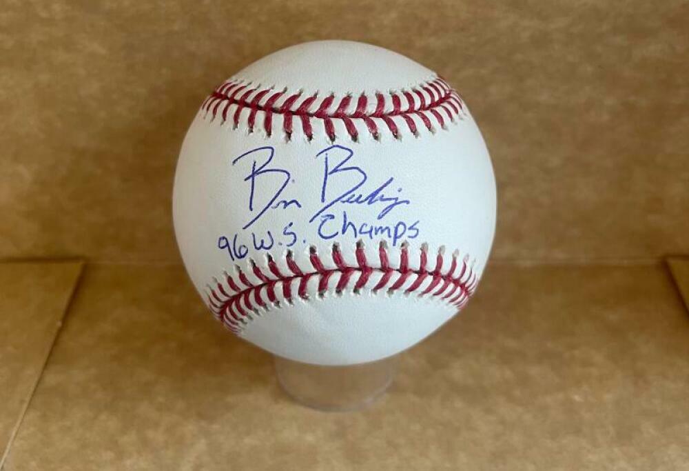BRIAN BOEHRINGER YANKEES 96 WS CHAMPS SIGNED AUTO M.L. BASEBALL BAS BC85137