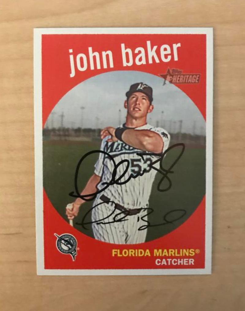 JOHN BAKER FLORIDA MARLINS SIGNED AUTOGRAPHED 2008 TOPPS HERITAGE CARD#622 W/COA