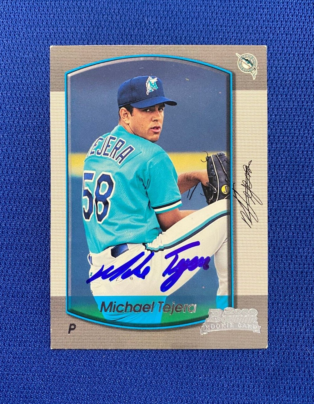 2000 BOWMAN MICHAEL TEJERA FL MARLINS SIGNED AUTOGRAPHED AUTO CARD #398 W/COA